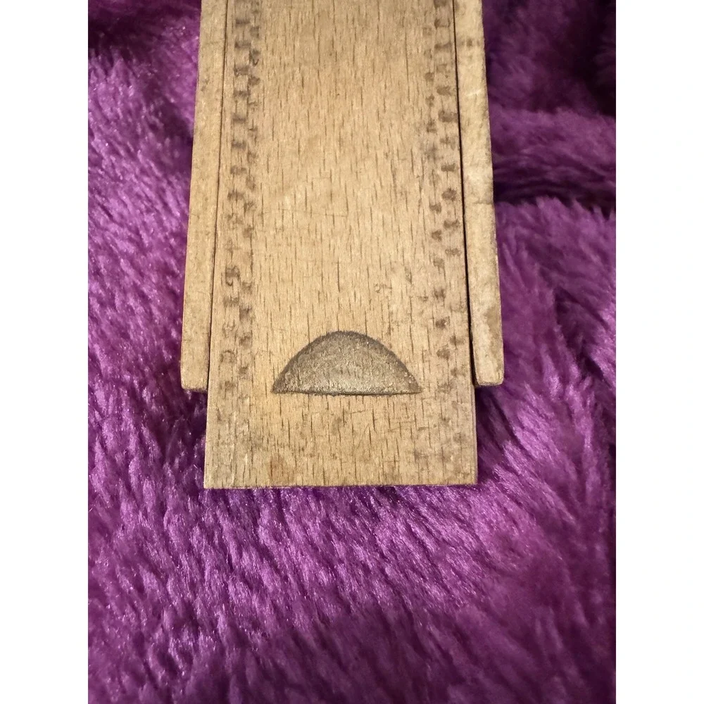 ANTIQUE PENCIL BOX WOOD SLIDE TOP 1800-1900 FLORAL DECOR VICTORIAN STATEMENT